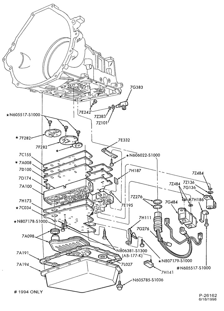 Схема 4R70W TYPE-INTERNAL PARTS - Main control valve body (7A100)-U150