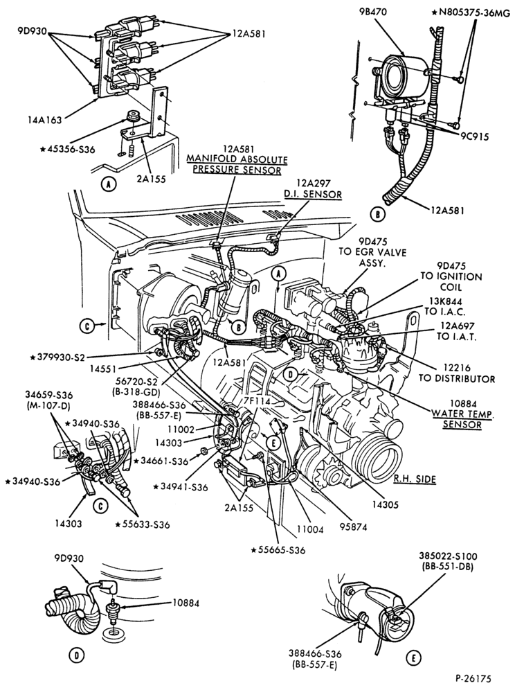 Схема DISTRIBUTOR AND IGNITION SYSTEM-Engine wiring - 8 cyl. 7.0L MFI gas - Page A