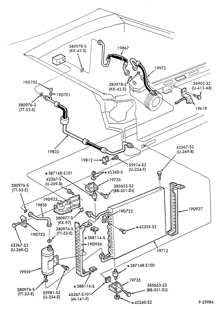 Схема AC HOSES & TUBES-4 cyl. - 2.3L - Turbo-P,MP
