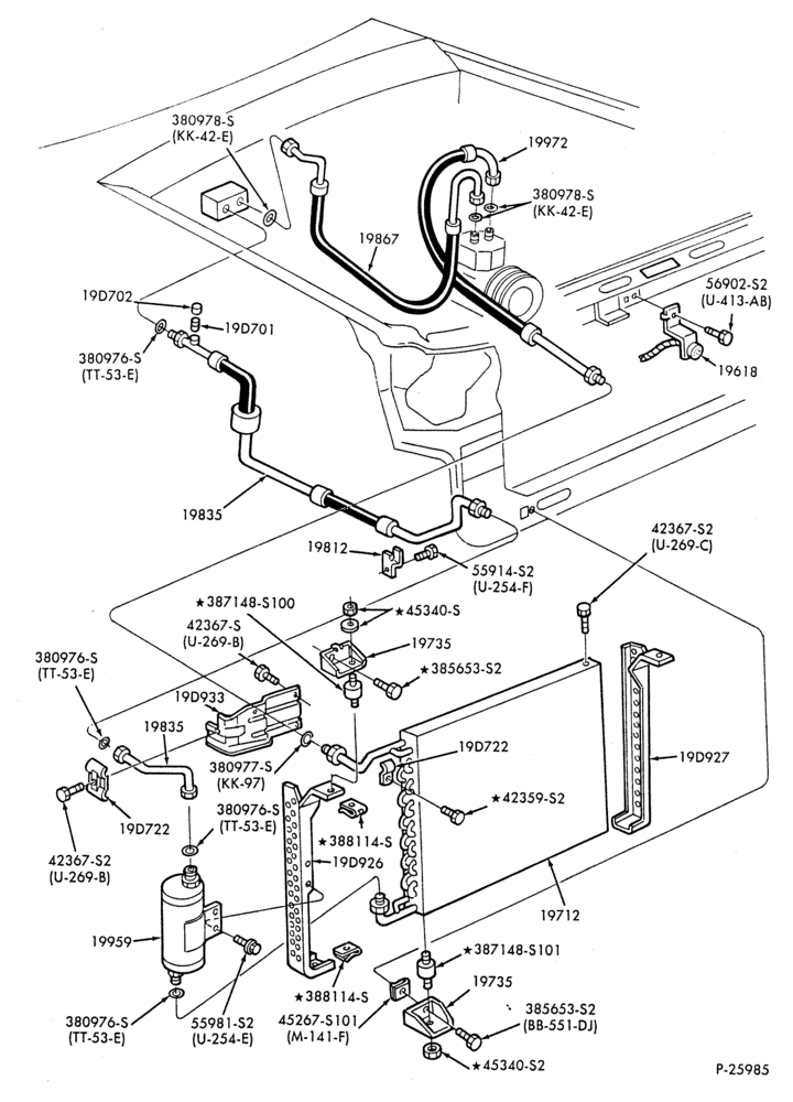 Схема AC HOSES & TUBES-6 cyl. - 3.3L-P,MP