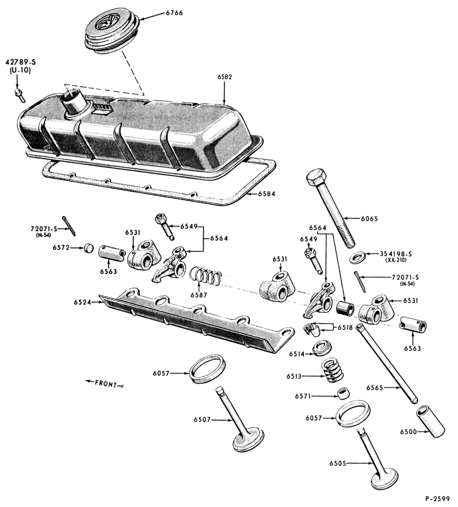 Схема 8 CYL. 7.8L AND 8.8L (477 AND 534 C.I.D.) GAS-VALVES, PUSHRODS, ROCKER ARM COVER AND RELATED PARTS