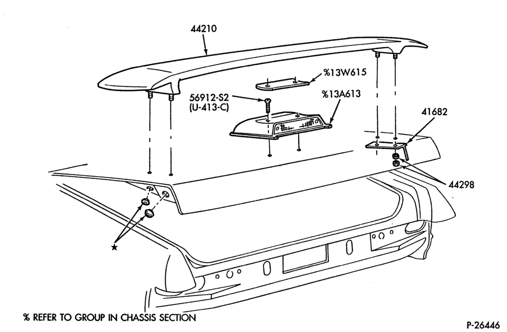 Схема LIFT/TAILGATE, LUGGAGE & BACK WINDOW-Spoiler - luggage compartment door - convertible
