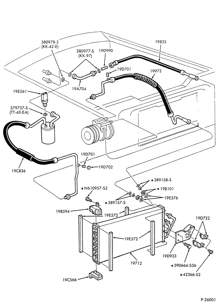 Схема AC HOSES & TUBES-4 cyl. - 1.6L-W,MW,C,MC