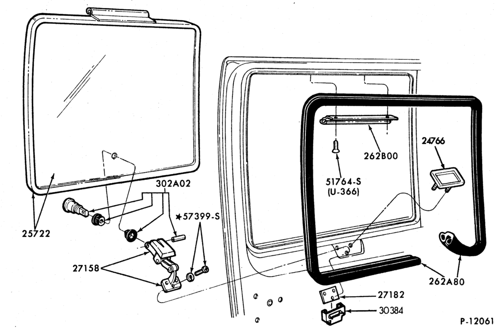 Схема DOORS AND WINDOWS-Quarter window parts (moveable)-tempered-All