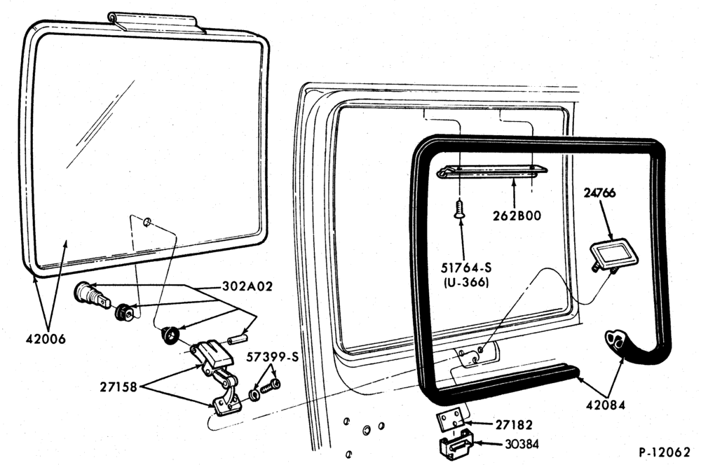 Схема DOORS AND WINDOWS-Back door window parts (moveable)-tempered-All