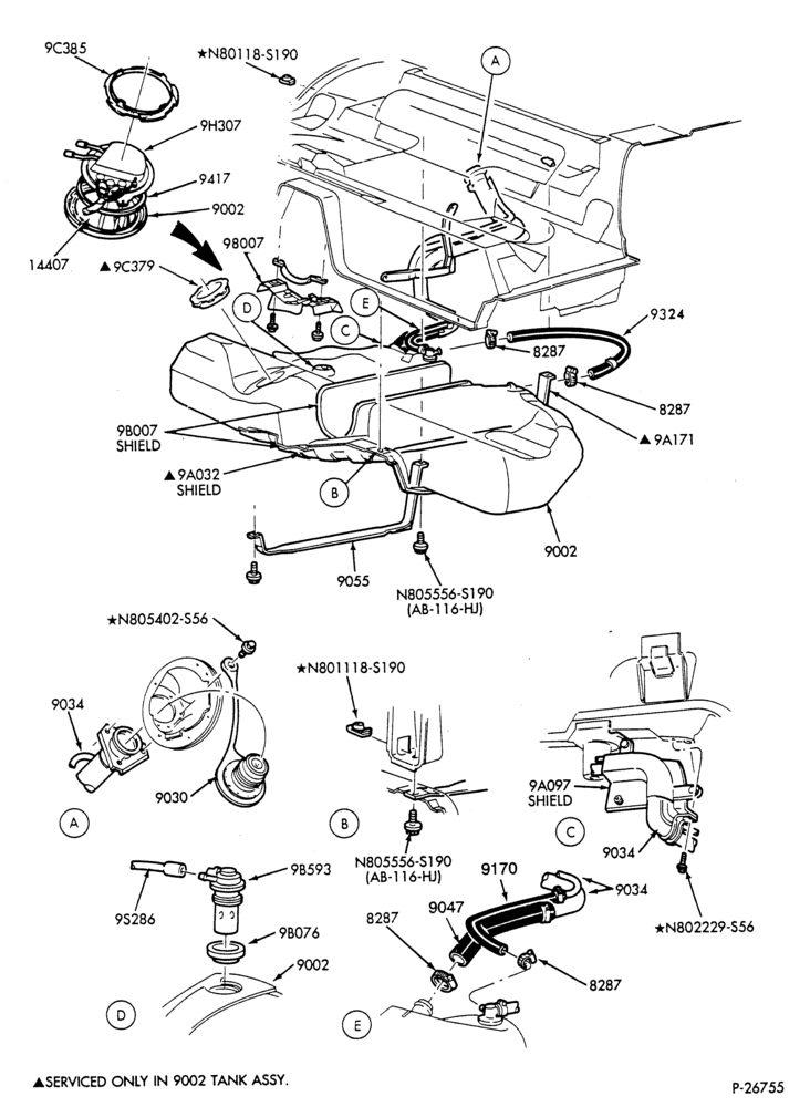 Схема FUEL SYSTEM AND CALIBRATION-Fuel system - tank installation