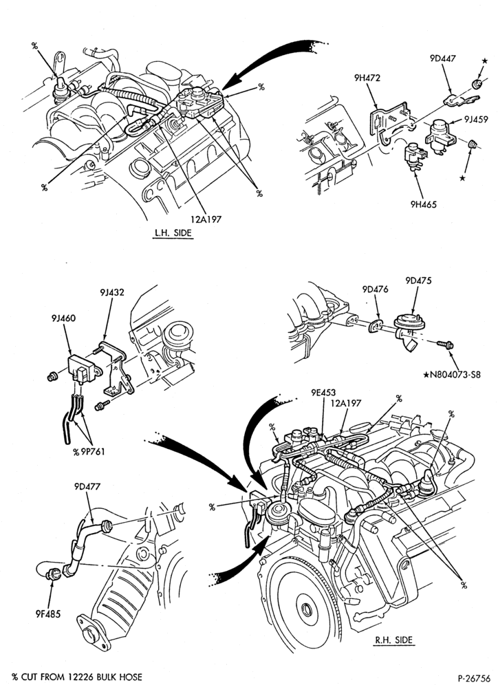 Схема FUEL SYSTEM AND CALIBRATION-Emission system - exhaust gas recirculation (E.G.R.) - typical
