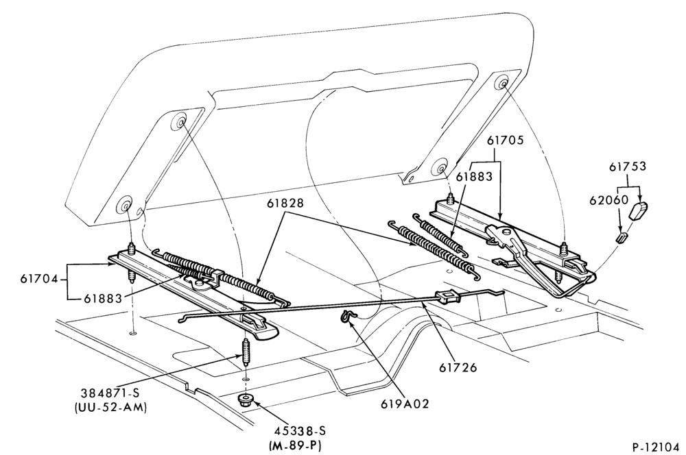 Схема SEATS AND SEAT BELTS-rest- w/o center arm rest