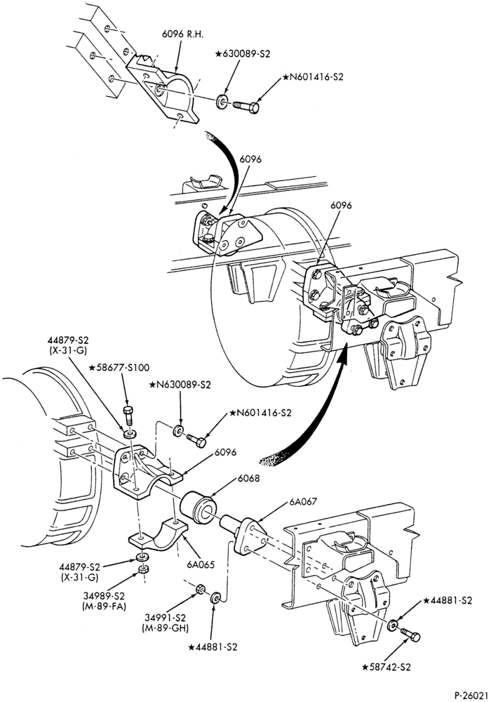 Схема 6 CYL. FD-1060 DIESEL-ENGINE SUPPORTS - rear-exc. low profile-B600/700