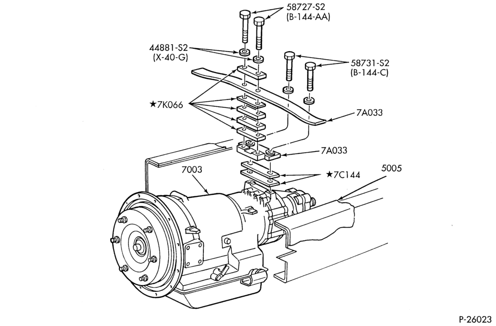 Схема AT 542 & AT 545-Supports - AT 542 & AT 545 - 6 cyl. FD-1060 diesel-B800