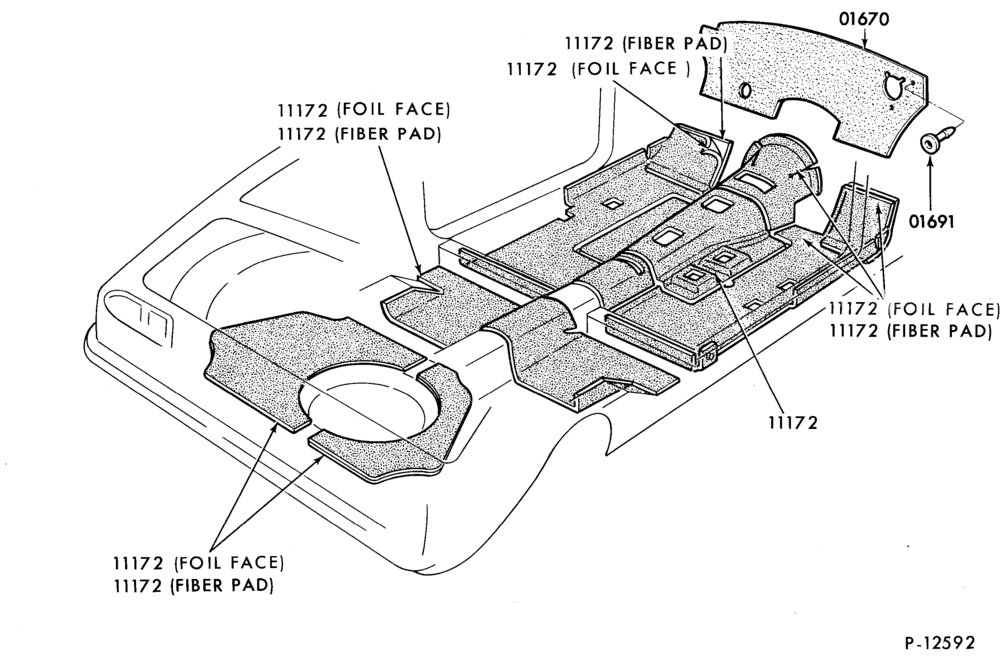Схема SOFT, INTERIOR TRIM-Floor insulators - body type 62