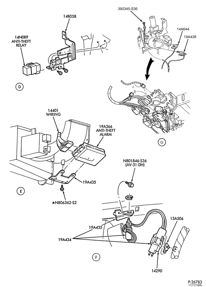 Схема Генератор, INSTRUMENT CLUSTER, BATTERY-Anti-theft alarm and related parts - Page B