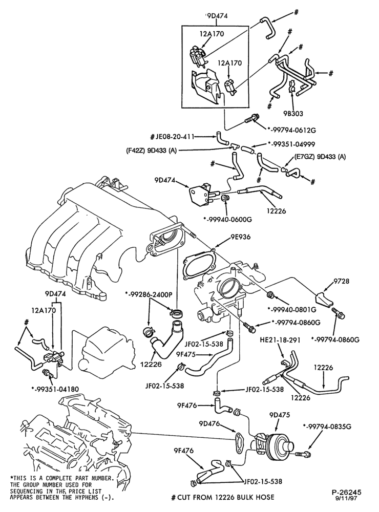 Схема 6 CYL. 2.5L-Emission system - exhaust gas recirculation - (E.G.R.)