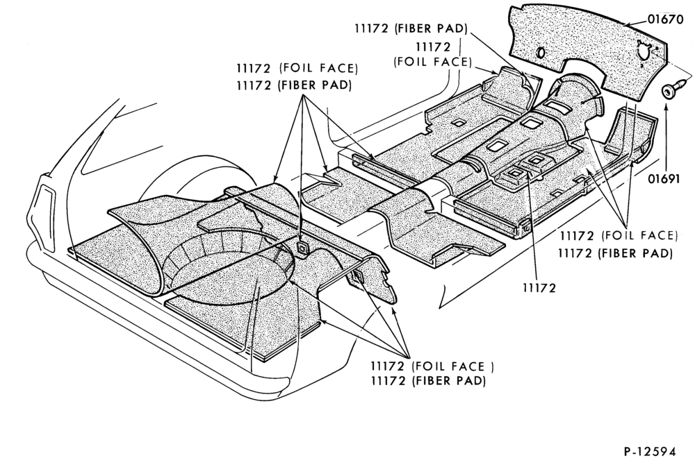 Схема SOFT, INTERIOR TRIM-Floor insulators - body type 73