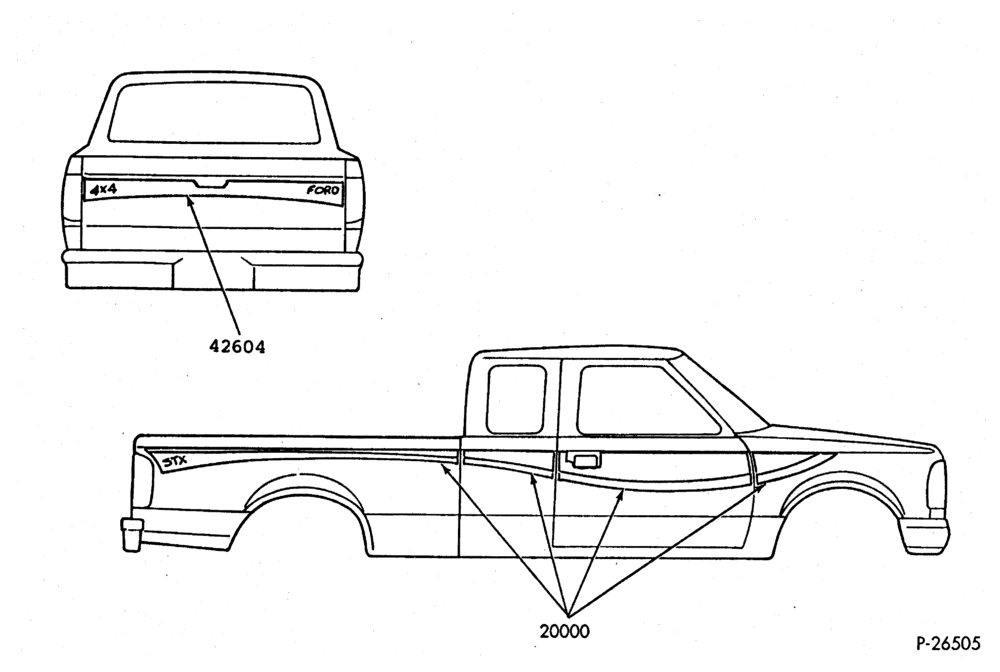 Схема STRIPE KIT - SUPER CAB - 4X4 STX