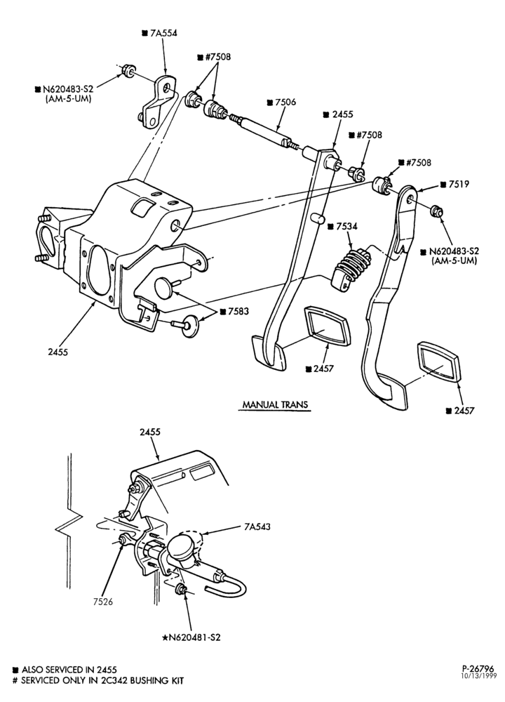 Схема EXTERNAL PARTS-Clutch & brake pedal - hydraulic actuated - Page A-U150