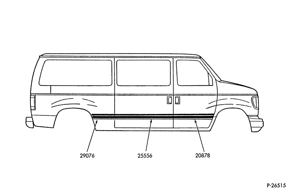 Схема MOULDING BODY SIDE LOWER - W/SLIDING DOOR