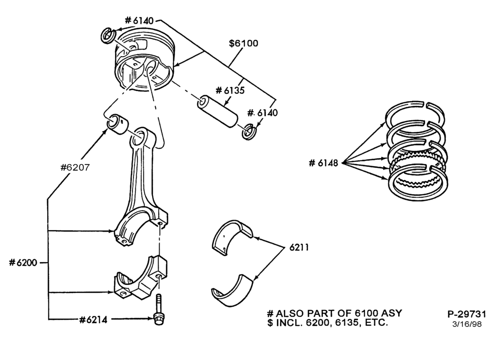 Схема 6 CYL. 2.5L - DOHC-Piston & related parts