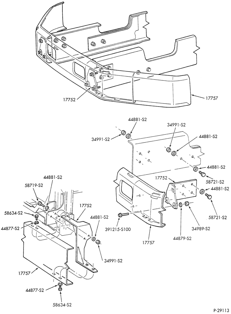 Схема BUMPERS-Bumper parts and tow hooks - w/o bumper ends-B600/700