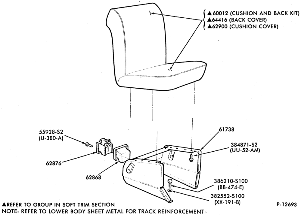 Схема SEATS-Front seat parts - passenger non-folding - stationary-All