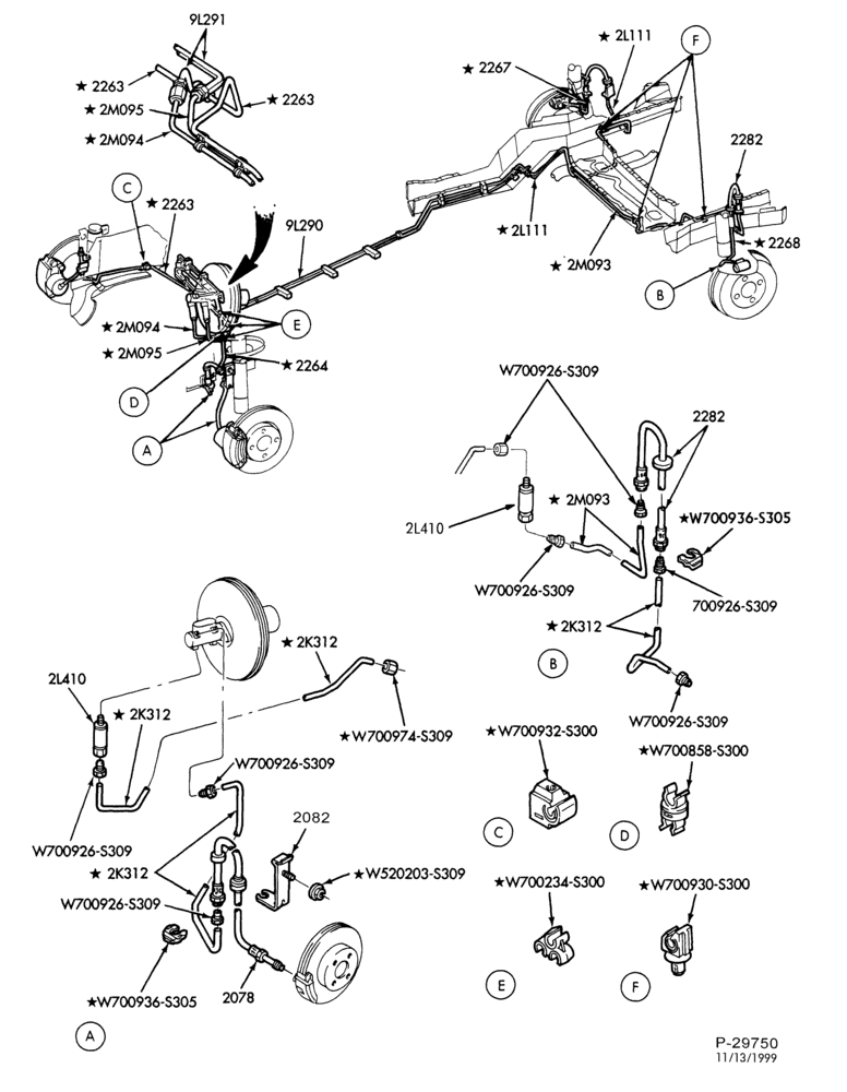 Схема BRAKES-Disc brake system - with rear drum brakes