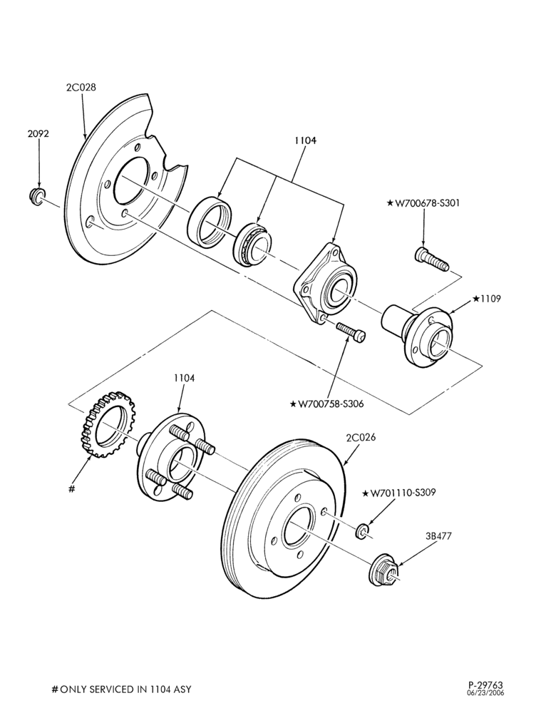 Схема BRAKES-Rear wheel installation - disc