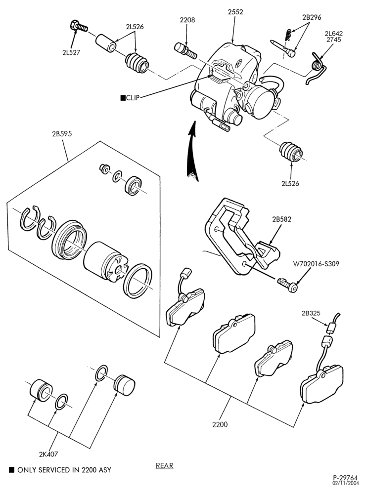 Схема BRAKES-Brake assembly - rear disc brake