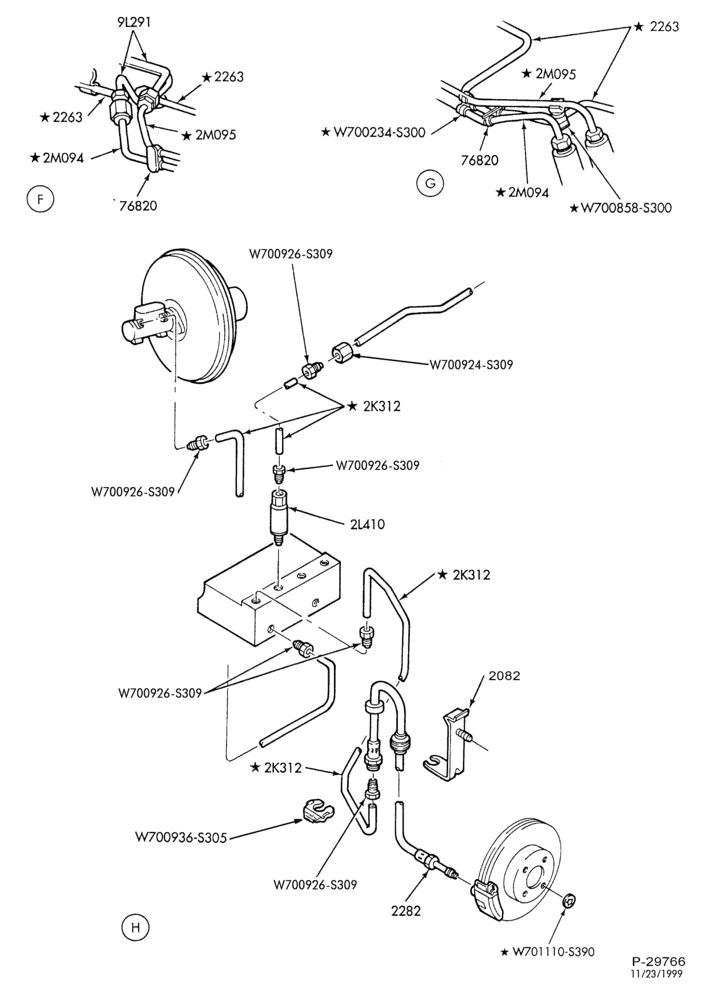 Схема BRAKES-Disc brake system - with rear disc brakes - Page B