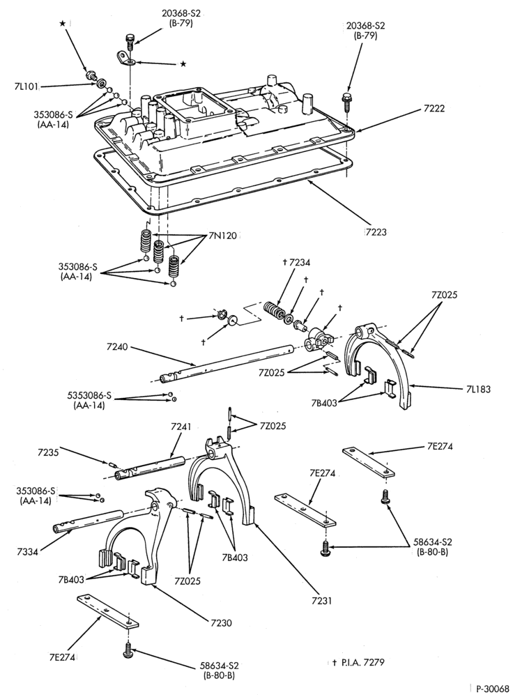Схема EXTERNAL PARTS-GEARSHIFT MECHANISM - MAIN TRANSMISSION - 5 speed - Fuller FS-6205-F-FT700/900