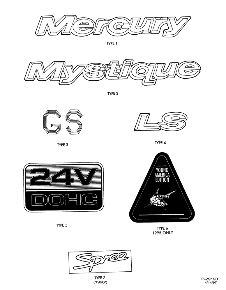 Схема MYSTIQUE - NAME PLATES AND ORNAMENTS