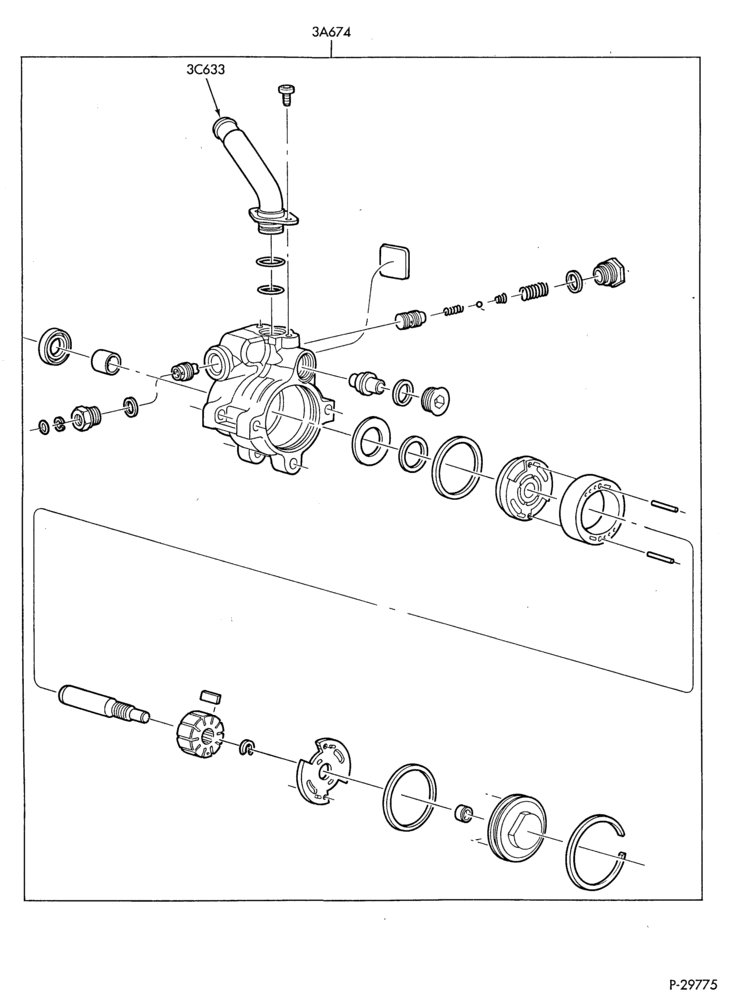 Схема FRONT SUSPENSION AND STEERING-Power steering system - Pump assembly