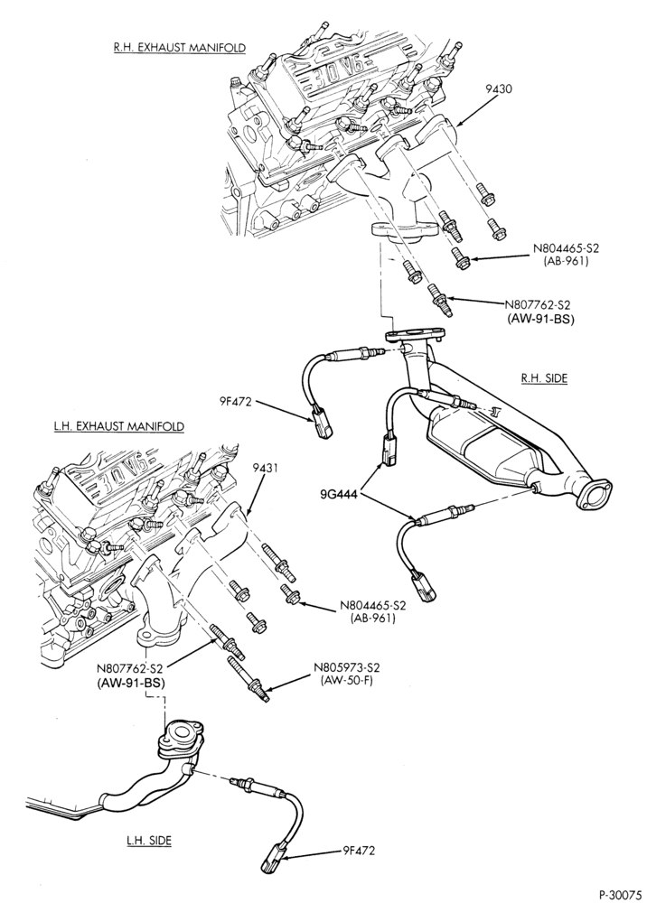 Схема 6 CYL. 3.0L - EXC. SOHC-Manifold & related parts
