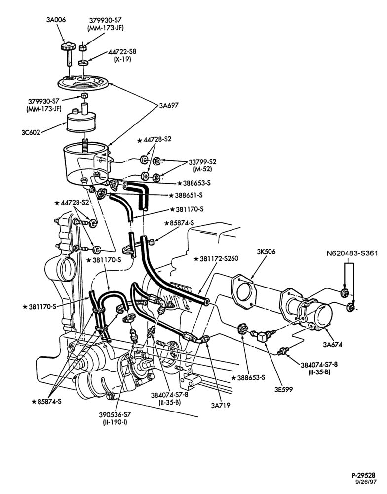 Схема STEERING-POWER - System - 6 cyl. FD-1060 & FD-1460 diesel - w/hyd. brakes-B600/700