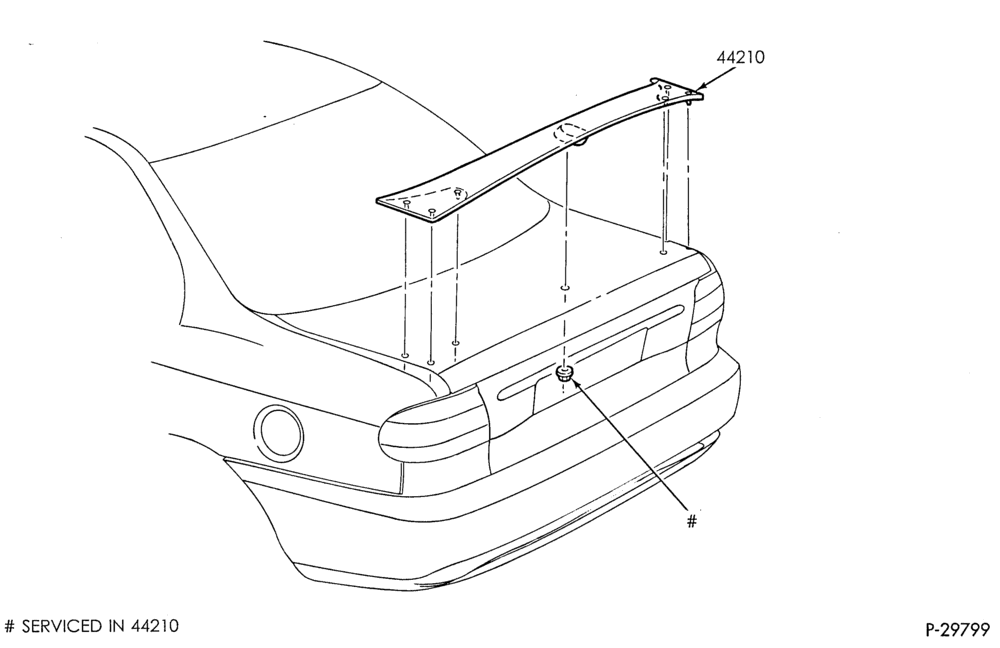 Схема LIFT/TAILGATE, LUGGAGE & BACK WINDOW-Spoiler - without stoplamp