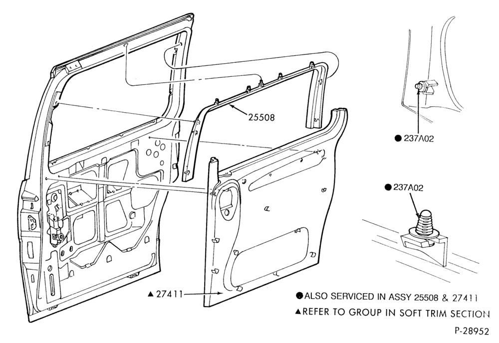 Схема SOFT, INTERIOR TRIM-Interior trim - side door - panel & garnish moulding-TW