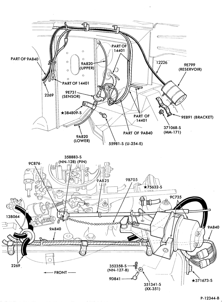 Схема 8 CYL. 7.5L (460 C.I.D.)-GAS-factory installed-engine