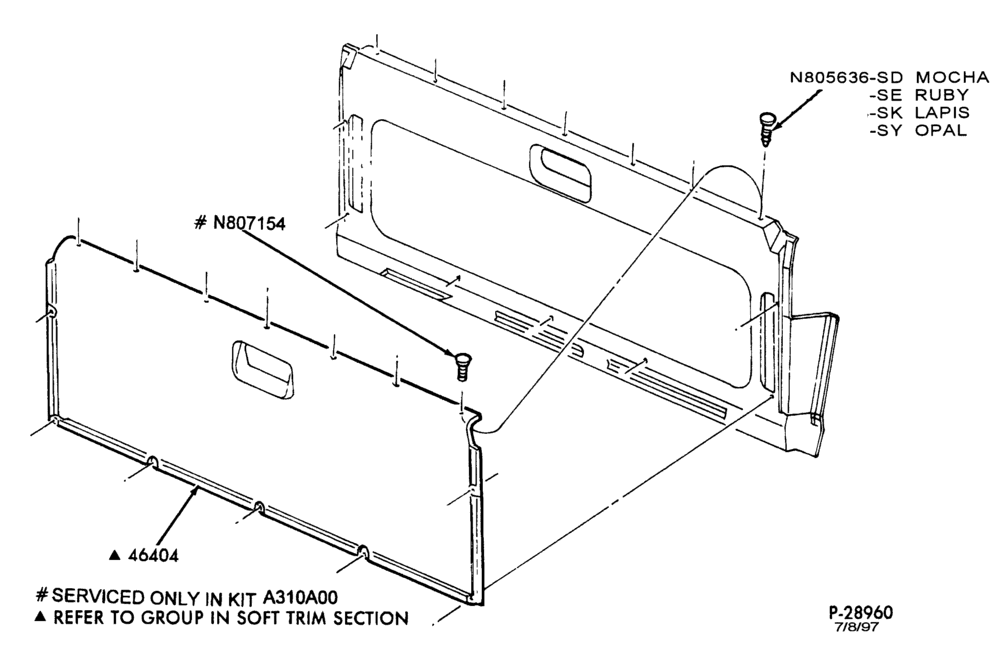 Схема SOFT, INTERIOR TRIM-Interior trim - tailgate-U150