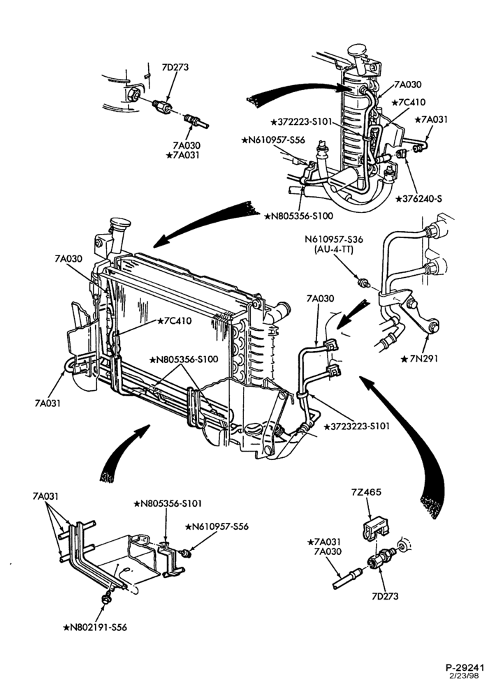 Схема AX4N & AX4S TYPE - EXTERNAL PARTS-AX4N & AX4S TYPE - oil cooling system - 6 cyl. 3.8L - Non-Police