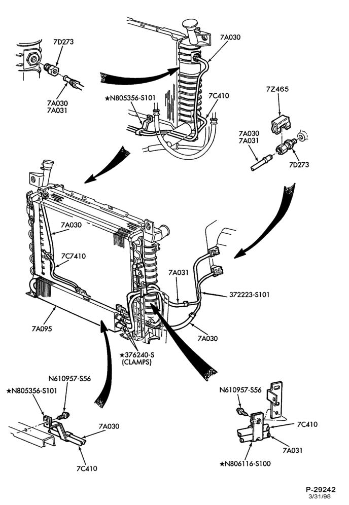 Схема AX4N & AX4S TYPE - EXTERNAL PARTS-AX4N & AX4S TYPE - oil cooling system - 6 cyl. 3.8L - Police