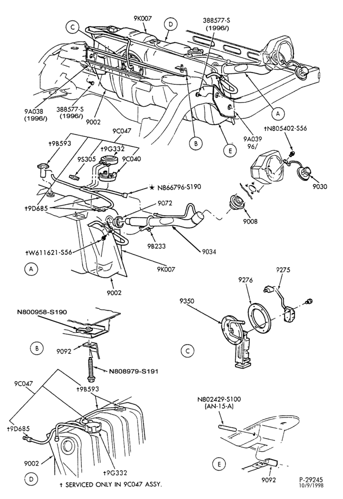 Схема FUEL TANK AND LINES-Fuel system - gas - tank installation