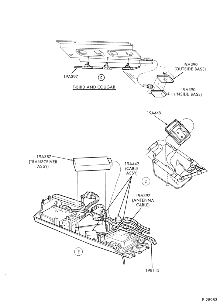 Схема Аудиосистема, ANTENNAS AND SPEAKERS-Telephone wiring system - Page B