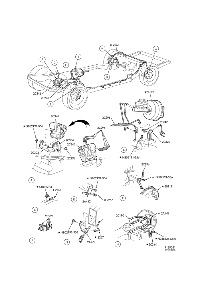 Схема BRAKES-Disc brake system - anti-lock - limo