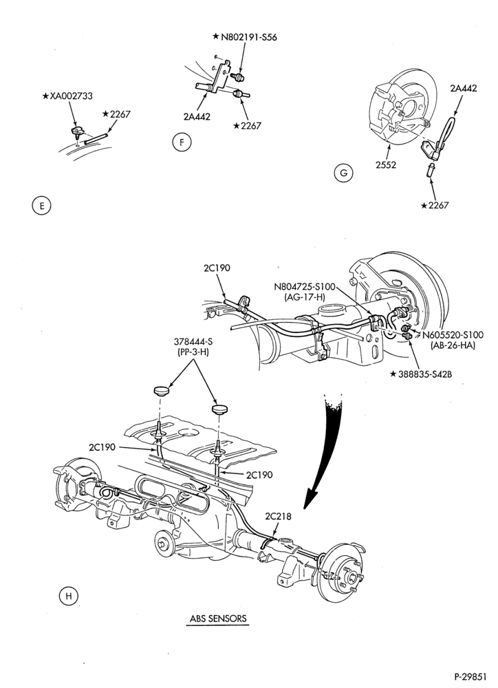 Схема BRAKES-Disc brake system - rear disc - with anti-lock & traction control - Page B
