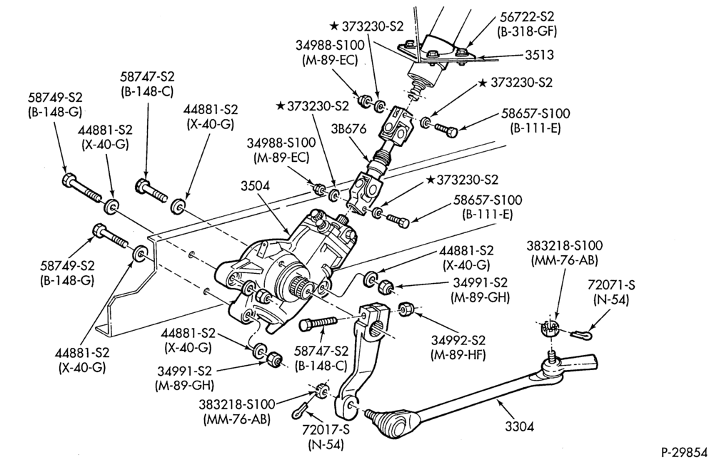 Схема STEERING-POWER - Gear assembly - Ross TAS-40-F-FT700/900 (Stripped Chassis