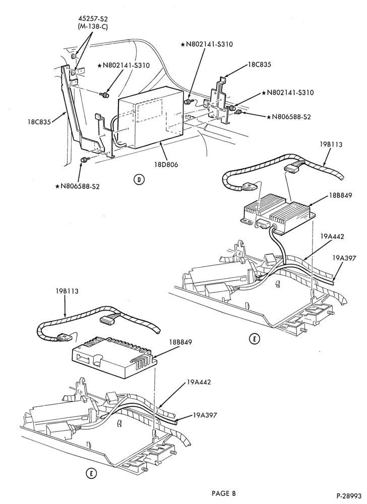 Схема Аудиосистема, ANTENNAS AND SPEAKERS-Radio - AM/FM, cassette player, CD player & changer, amplifier, speakers & wiring - Page B