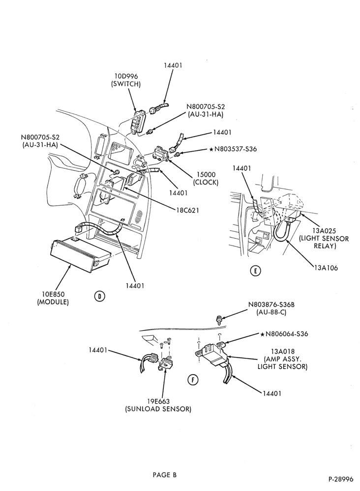 Схема ELECTRICAL SYSTEMS-Wiring system - body - instrument panel wiring, switches & relays - Page B