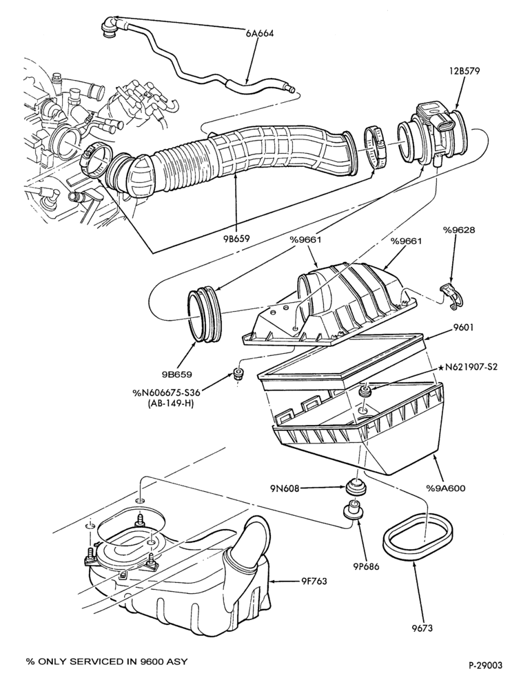 Схема 6 CYL. 3.8L - EXC. S/C-Air cleaner