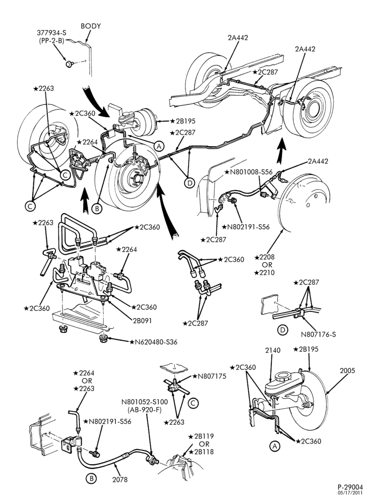 Схема BRAKES-Disc brake system - w/rear drum brake