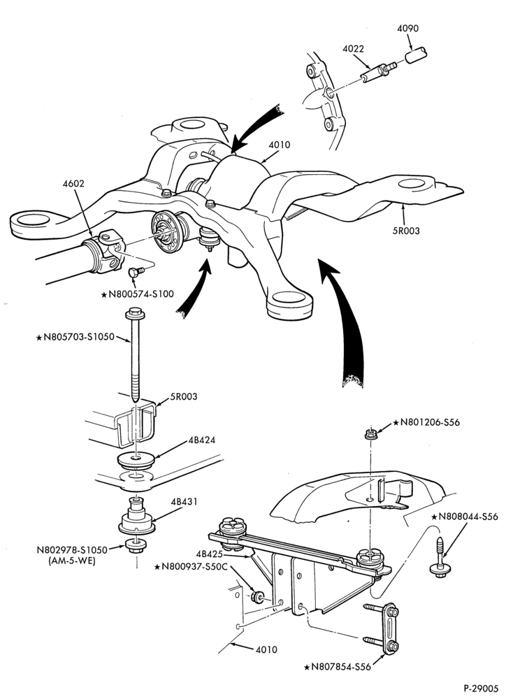 Схема REAR AXLE-Differential mounts