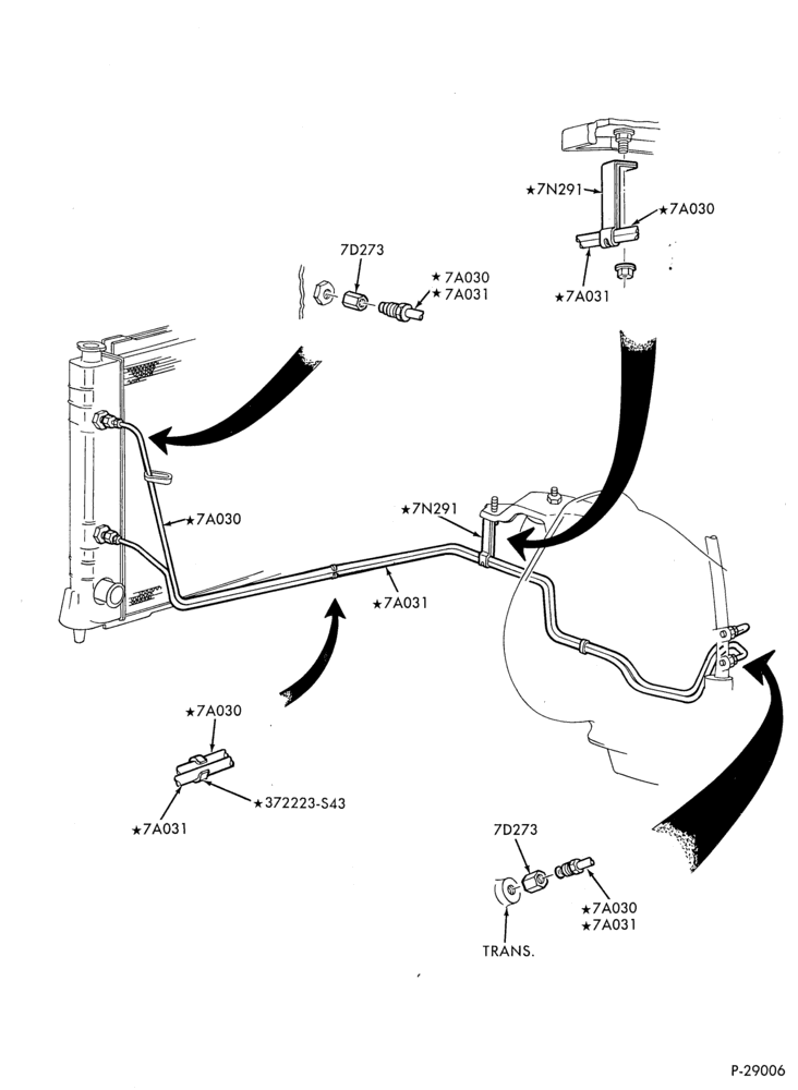 Схема 4R70W TYPE - EXTERNAL PARTS-4R70W TYPE - oil cooling system - 8 cyl. 4.6L